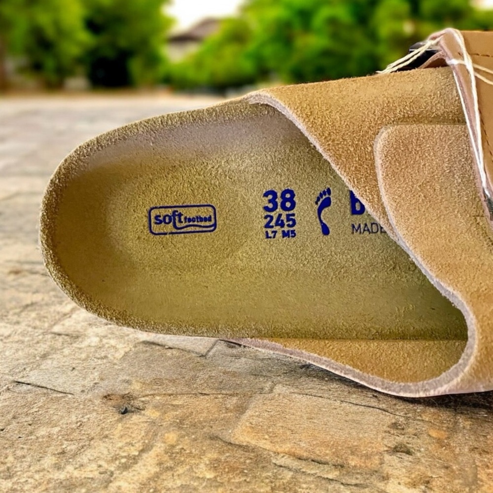 BIRKENSTOCK GERMANY SOFT FOOTBED KYOTO UNISEX SZ 38 EU/ 7-7.5 US IN SOFT PINK - Picture 5 of 15